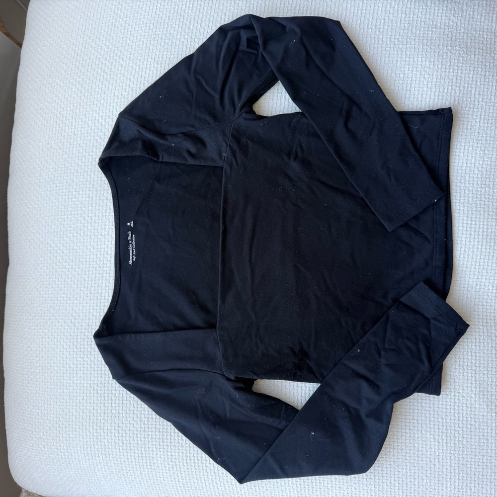 Abercrombie black Long Sleeve Crop Top